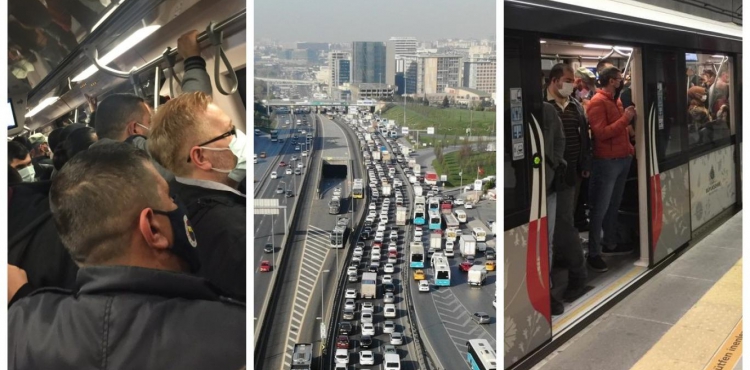 Tam kapanmanın ilk gününde yoğunluk, sosyal medyada tepki